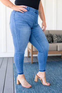 Amanda High Rise Pull on Release Hem Skinny Jeans by Judy Blue