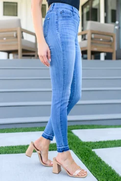 Amanda High Rise Pull on Release Hem Skinny Jeans by Judy Blue