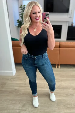 Amber Mid Rise Cuffed Slim Fit Jeans by Judy Blue