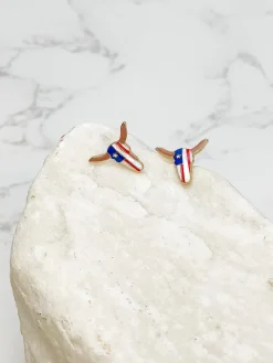 Americana Longhorn Signature Enamel Studs by Prep Obsessed
