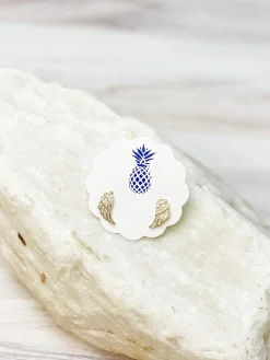 Angel Wings Stud Earrings - Gold