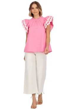 Angie Ric-Rac Top - Pink by Mud Pie