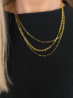 APRIL ARRAY: Triple Layered Chain Necklace by Chansutt Pearls (Ships in 2-3 Weeks)
