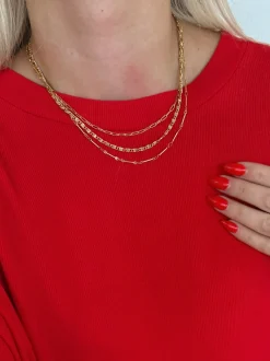 APRIL ARRAY: Triple Layered Chain Necklace by Chansutt Pearls (Ships in 2-3 Weeks)