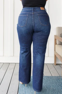 Arlo High Rise Button-Fly Straight Jeans by Judy Blue