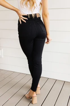 Audrey High Rise Control Top Classic Skinny Jeans in Black by Judy Blue