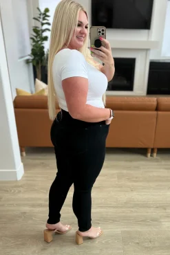 Audrey High Rise Control Top Classic Skinny Jeans in Black by Judy Blue