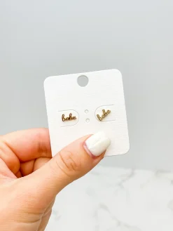'Babe' Stud Earrings - Gold