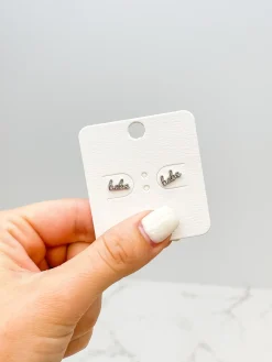 'Babe' Stud Earrings - Silver