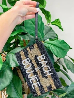 'Bach & Boujee' Beaded Zip Wristlet