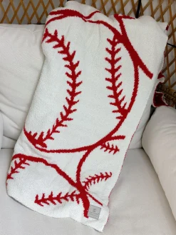 Baseball Print Cozy Throw Blanket
