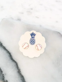 Baseball Signature Enamel Studs by Prep Obsessed