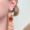 Basketball 'Love' Beaded Dangle Earrings