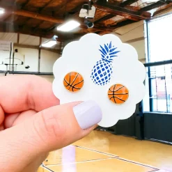 Basketball Signature Enamel Studs by Prep Obsessed