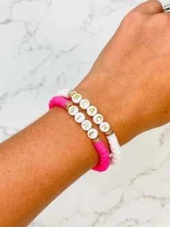 'Beach Girl' Disc Stretch Bracelet Set