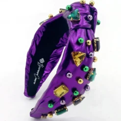 Bead & Crystal Mardi Gras Headband - Purple by Brianna Cannon