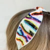 Beaded Zebra Embroidered Headband  - Multi
