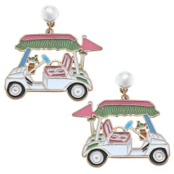 Bella Enamel Golf Cart Earrings