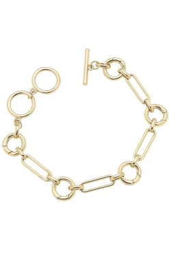 Bella Multi-Charm Toggle Bracelet Base in Shiny Gold By Canvas