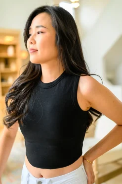 Best Friends Cropped Tank in Black