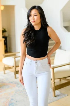 Best Friends Cropped Tank in Black