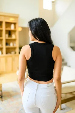 Best Friends Cropped Tank in Black