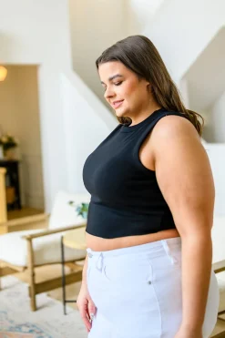 Best Friends Cropped Tank in Black