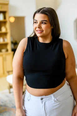 Best Friends Cropped Tank in Black