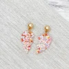 Best Friends Forever Confetti Heart Dangle Earrings