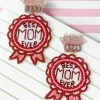 'Best Mom Ever' Award Beaded Dangle Earrings