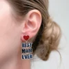 'Best Mom Ever' Enamel Dangle Earrings