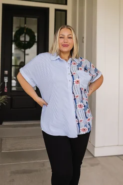 Best Of Both Worlds Button Down Top