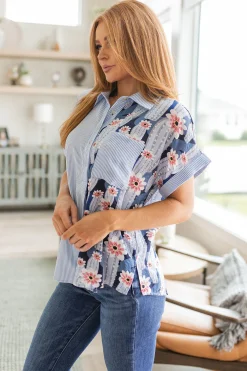 Best Of Both Worlds Button Down Top