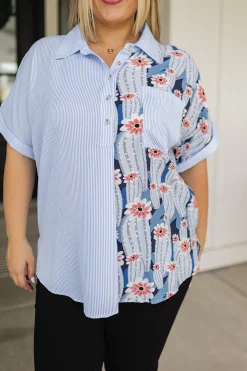 Best Of Both Worlds Button Down Top