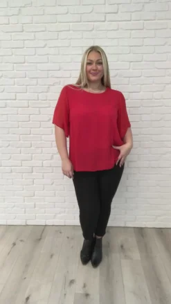 Best Of My Love Short Sleeve Blouse In Red