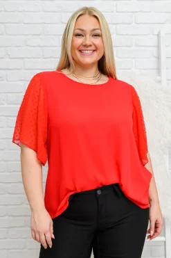 Best Of My Love Short Sleeve Blouse In Red