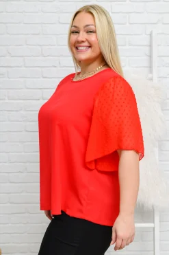 Best Of My Love Short Sleeve Blouse In Red