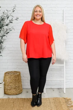 Best Of My Love Short Sleeve Blouse In Red