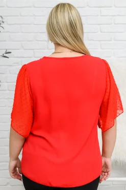 Best Of My Love Short Sleeve Blouse In Red