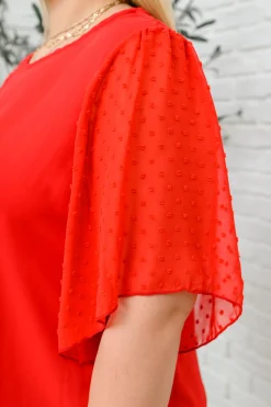 Best Of My Love Short Sleeve Blouse In Red