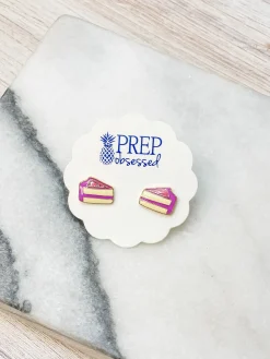 Birthday Cake Signature Enamel Studs by Prep Obsessed