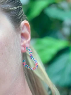 Birthday Confetti Heart Hoop Earrings