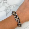 Black & White Marbled Gold Chain Link Bracelet