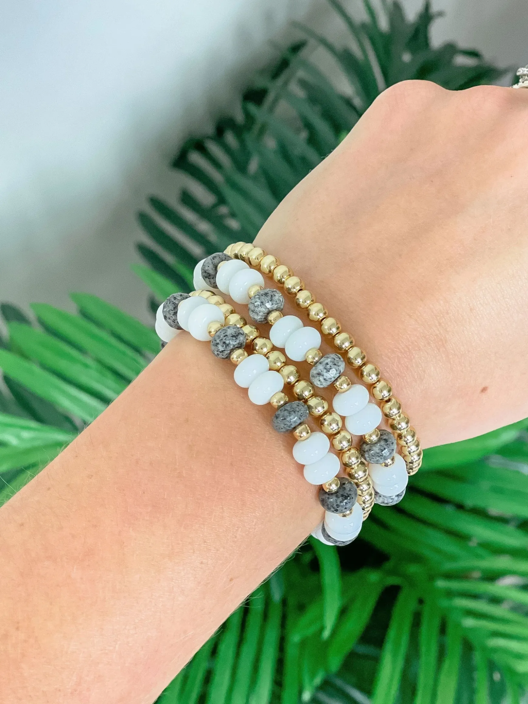 Black & White Stretch Bracelet Stack