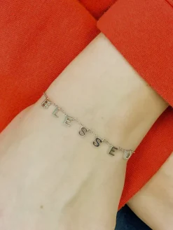 'Blessed' Sentiment Chain Bracelet - Silver