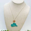 Blue Cowboy Hat Enamel Pendant Necklace