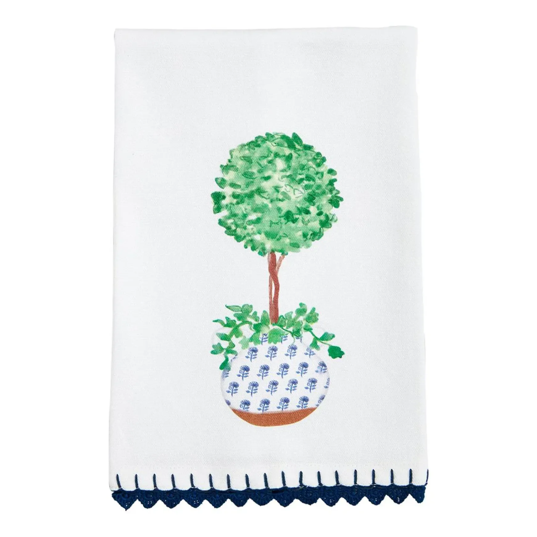 Blue Potted Plant Towels by Mud Pie
