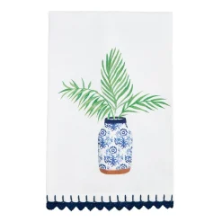 Blue Potted Plant Towels by Mud Pie