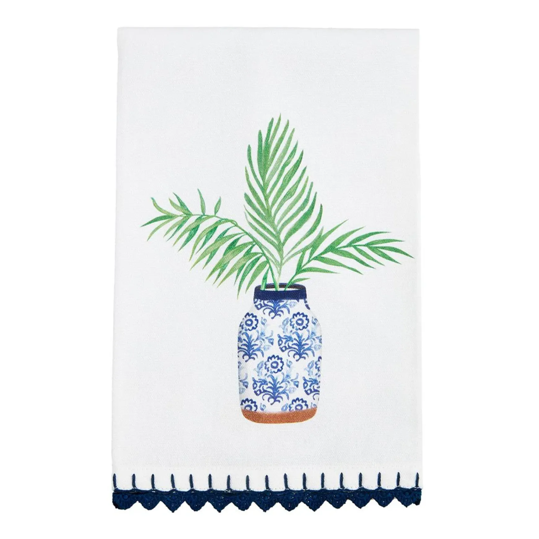 Blue Potted Plant Towels by Mud Pie