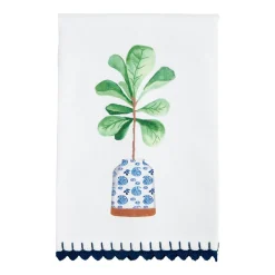 Blue Potted Plant Towels by Mud Pie